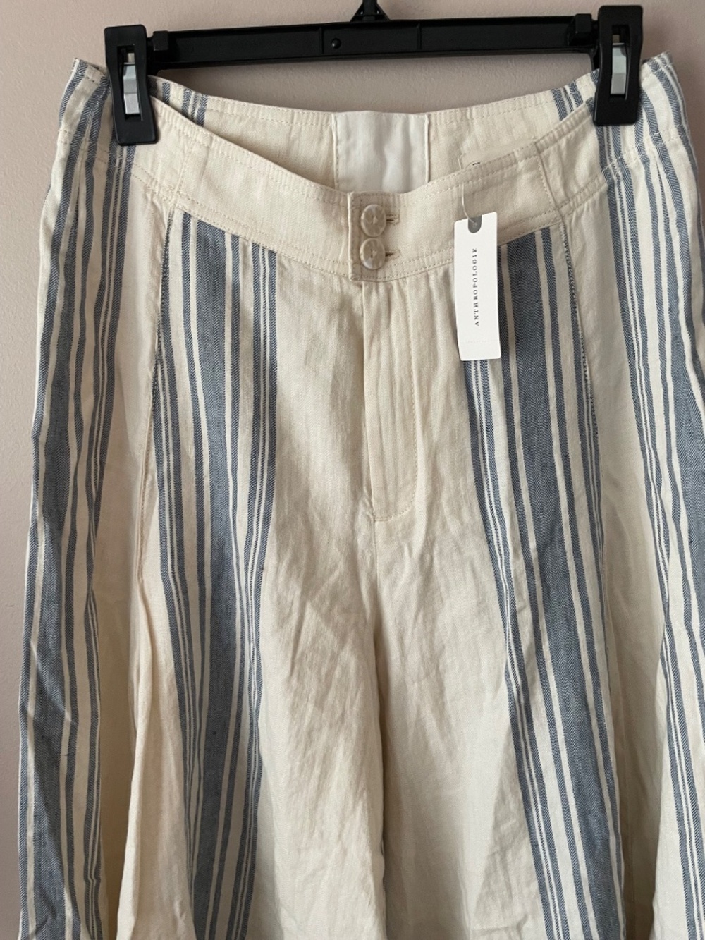 Anthropologie Pilcro Linen Cotton Linen Skirty Sailor Pants ULTRA WIDE LEG nwt - Picture 7 of 10